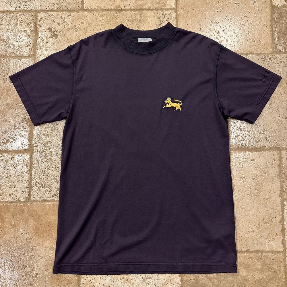 Dior x Peter Doig Mauve Lion Embroidery Purple T-Shirt - Picture 3 of 14